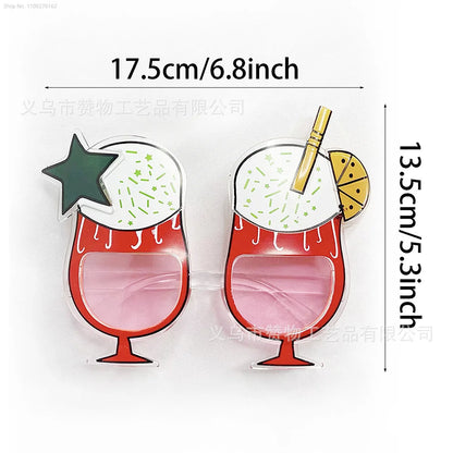 12Pcs Oktoberfest Glasses Plastic Goggles Beer Mug Pattern Glasses Photo Props German Oktoberfest Theme Event Decoration