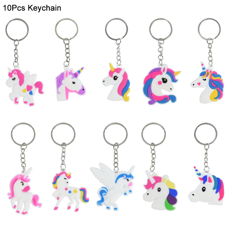 Rainbow Unicorn Party Balloons Disposable Tableware Gift Bags For Kids Girl Unicorn Birthday Party Decoration Favors Supplies