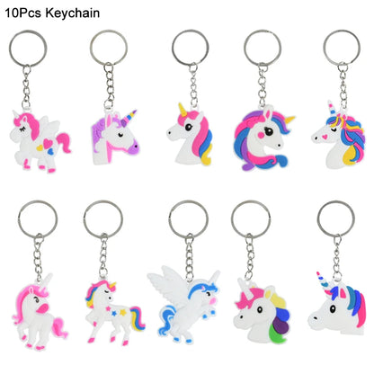 Rainbow Unicorn Party Balloons Disposable Tableware Gift Bags For Kids Girl Unicorn Birthday Party Decoration Favors Supplies