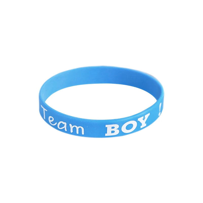 20pcs Gender Reveal Silicone Bracelets Team Boy Team Girl Wristband Party Games Gift Decoration Boy or Girl Baby Shower Favors