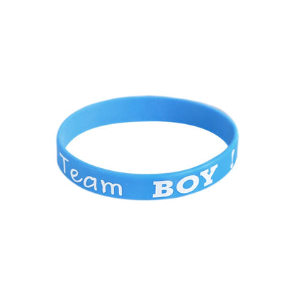 20pcs Gender Reveal Silicone Bracelets Team Boy Team Girl Wristband Party Games Gift Decoration Boy or Girl Baby Shower Favors