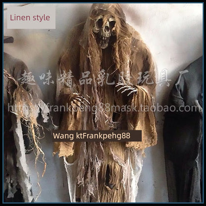 New Voice-Controlled Skull Hanging Ghost Halloween Haunted House Secret Room Props Bar KTV Set Decoration Pendant Horror