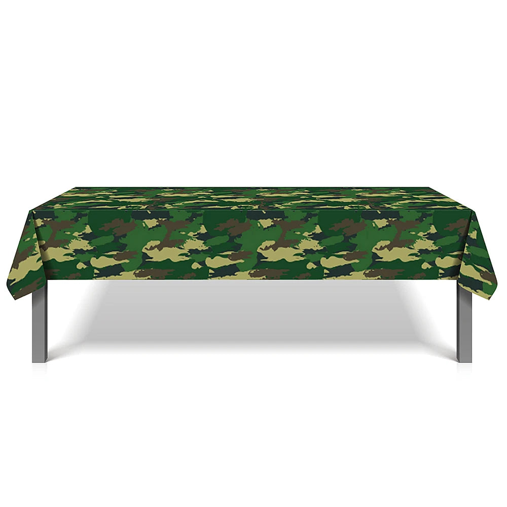 Army Party Tableware Camouflage Green Plates Cups Tablecloths Camouflage Balloons Military Theme Birthday Party Decorations