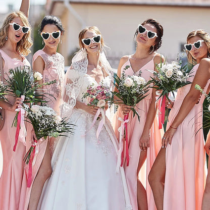 Heart Shaped Sunglasses Wedding Bride Bridesmaid Gift Bachelorette Party Favors Bridal Squad Glasses Bulk 12/24/36/48/60PCS
