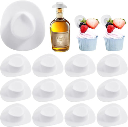 5/10/20/30/40/50pc Mini Cowboy Hat Plastic Cowgirl Cute Doll Hat Western Wedding Birthday Party Supplies Accessories Cake Topper