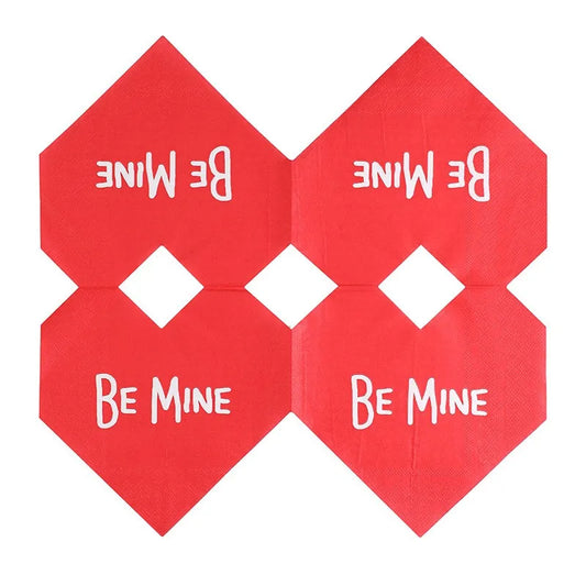 20Pcs/pack Romantic Trimming Love Shape Disposable Tissue Valentine's Day Wedding Party Napkin Decoration