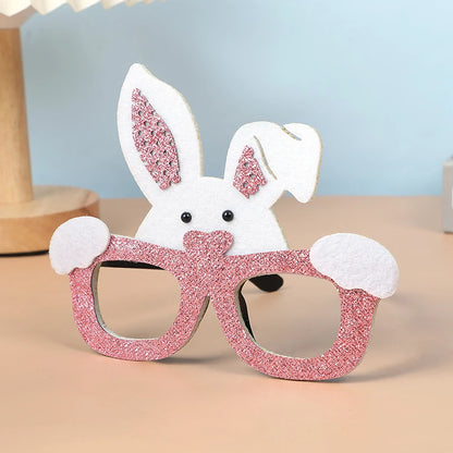 Kids Easter Party Bunny Egg Glasses Frame Photo Booth Props 2025 Happy Easter Party Decoration Kids Birthday Favors Supplies