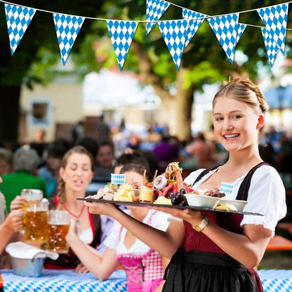 Oktoberfest Table Cloth Pennant Decorations Diamond Table Cover Banners Bavarian Beer Festival Indoor Outdoor Party Decorations