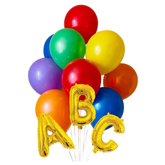 13Pcs 123 ABC Rainbow Color Back To School Balloons iridescent Ballon Welcom to School Classroom Decorations