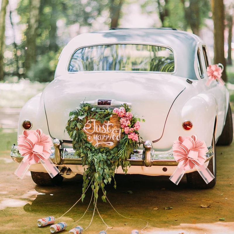 2/4/10Pcs Wedding Car Bow Ribbons Christmas Gift Wrap Packaging Decoration DIY Craft Flowers Birthday Party Supplies Valentines