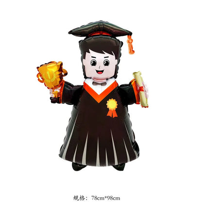 New graduation doctoral student owl graduation certificate graduation bear shaped aluminum film balloon graduation party decorat