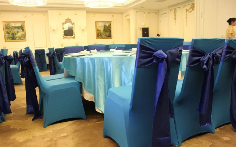 Wedding Decoration Chair Satin Sash Bow Tie Self TIe For BIrthday Party Festival Hotel Holiday Shiny Look Luxury Dining Room