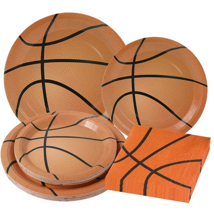 Basketball Birthday Decoration Disposable Tableware Basketball Party Paper Plates Napkins Basketball Birthday Baby Shower Decor