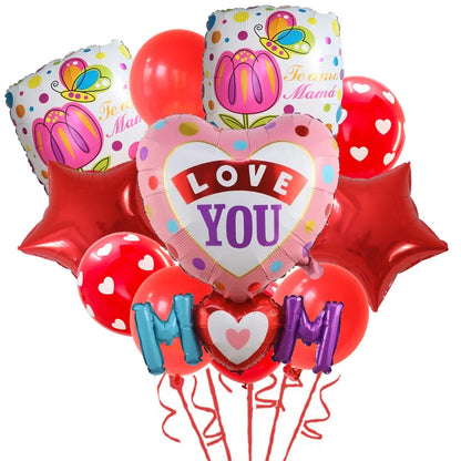 11pcs/Set Best DAD Trophy Spanish Happy Father's Day Foil Balloons English Mother's Day Party Decoration Latex Air Globos Gifts