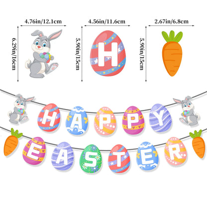 Easter Theme Disposable Tableware Cute Cartoon Bunny Rabbit Pattern Paper Plates Cups Napkins Kids Favor Easter Party Decoration