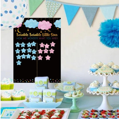 Boy or Girl Gender Reveal Game Cloud Poster with Voting Stickers Gender Baby Gender Prediction Decoration Baby Shower