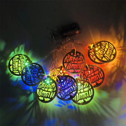 Mini LED String Light Gold AUM OM Lakshmi Ganesha String Light for Deepavali Diwali Party Decoration Festival Golden String Lamp