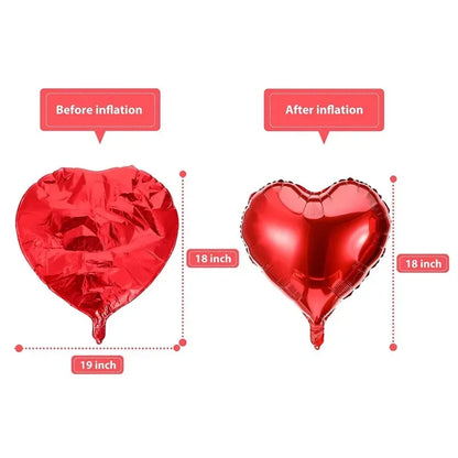 60-5PCS Red Heart Foil Balloons Inflatable Helium Balloon DIY Birthday Party Ornaments For Valentine's Day Wedding Party Gifts
