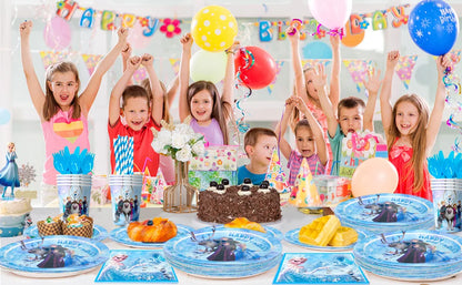 Frozen Theme Party Supplies,Frozen Birthday Party Tableware-161pcs Frozen Party Supplies-Frozen Plates Napkin Cup Tablecloth