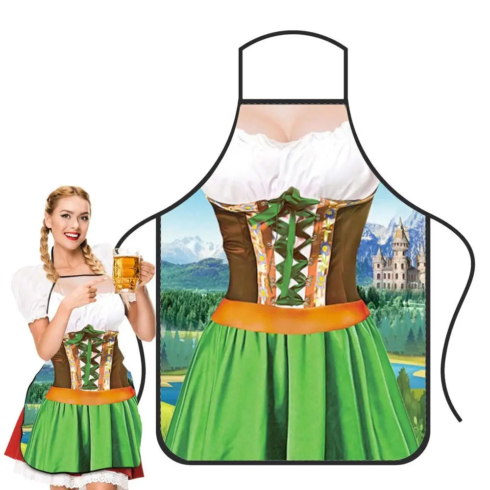 Funny Apron Super Muscle Kitchen Man Women Cooking Aprons Oktoberfest Bavarian Apron Adult Cozinha Tablier Cuisine Pinafore