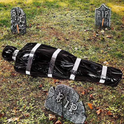 4Pcs 2024 Scary Fake Corpse Halloween Props Terrifying Fake Corpse Wrapped Corpse Atmosphere Decoration