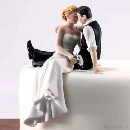 Cake Toppers Dolls Bride and Groom Figurines Funny Wedding Cake Toppers Stand Topper Decoration Supplies Marry Figurine