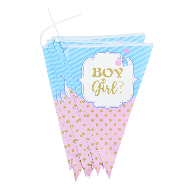 Gender Reveal Disposable Tableware Pink Blue Boy or Girl Plate Napkin Cup Tablecloth Baby Shower Party Table Decoration Supplies