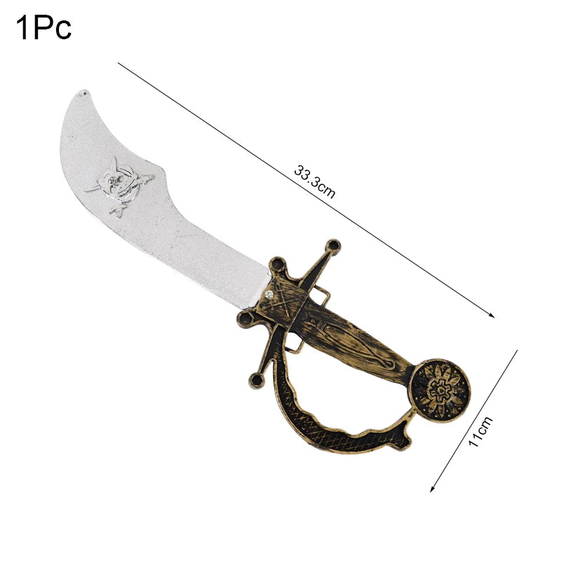 Pirate Theme Party Decoration Pirate Captain Hat Patch Pistol Treasure Toys For Kids Birthday Party Decor Halloween Cosplay Prop
