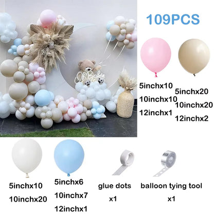 106Pcs Blue Pink Balloons Garland Kit Gender Reveal Balloon Arch Decor Boy or Girl Baby Shower Birthday Party Decorations Globos