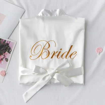 Bride To Be Dressing Gown Bridesmaid Bathrobe Team Bride Robe Wedding Decoration Bridal Shower Hen Bachelorette Party Decor
