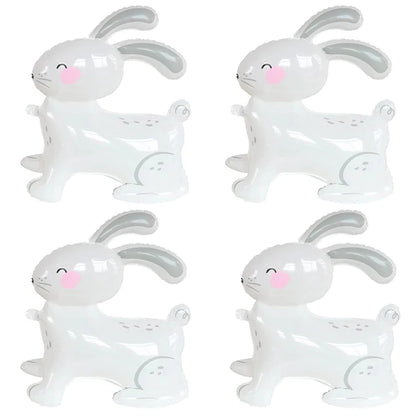 4pcs 4D Standing Rabbit Balloon Cute Cartoon Animal Foil Ballon Wedding Happy Birthday Party Decoration Kids Toys Baby Shower