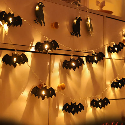 1.5m 10LED Halloween Crow Spider Bat LED String Lights Halloween Party Decorations Home Bar Light Supplies Haunted House Props