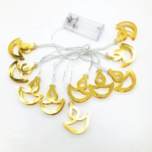 Mini LED String Light Gold AUM OM Lakshmi Ganesha String Light for Deepavali Diwali Party Decoration Festival Golden String Lamp