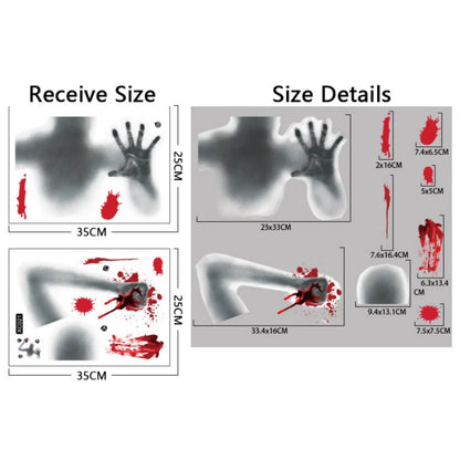 Removable Halloween Wall Stickers Horror Blood Fingerprints Window Stickers For Halloween Party Home Bar Floor Wall Decal