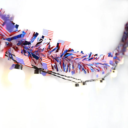America Independence Day Decorative American Flag Tinsel Garland Banner 4th of July Party Supplies Home Wall Hanging Decoration