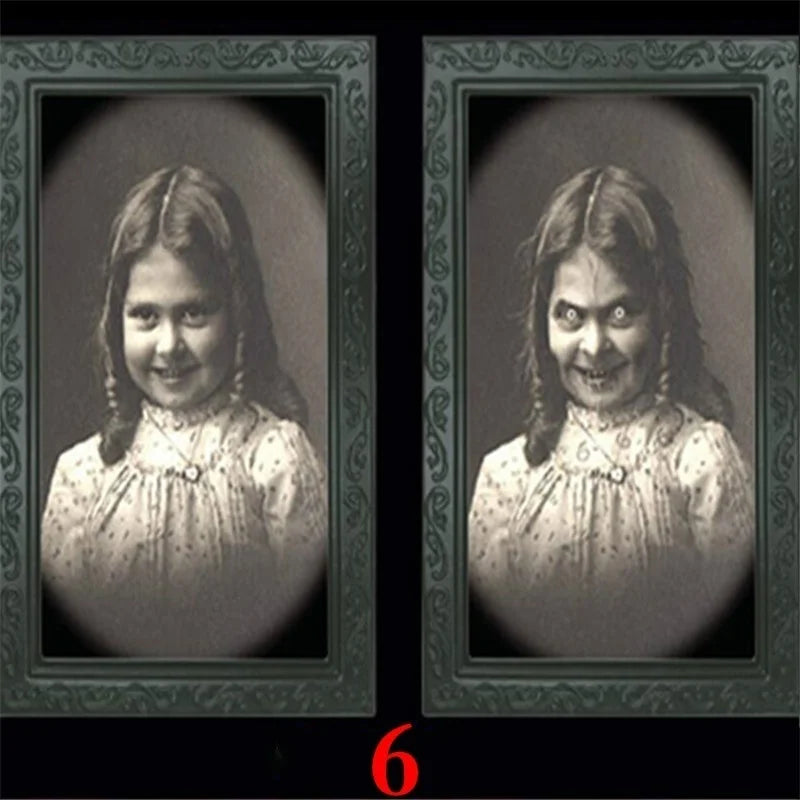 3D Changing Face Ghost Picture Frame Halloween Decoration Horror Craft Supplies Haunted House Party Decor Halloween Props