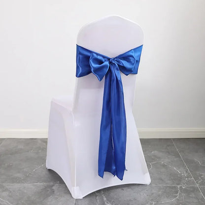 Wedding Decoration Chair Satin Sash Bow Tie Self TIe For BIrthday Party Festival Hotel Holiday Shiny Look Luxury Dining Room
