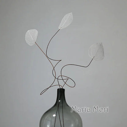 Home Decoration Lucency Leaves Natural Leaf Vein Immortal Artificial Flowers Wedding Table Decoration Wire Stem