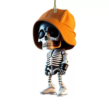 Hangings Decor Skeleton Car Mirror Dangle Acrylic Spooky Swing Pendant Halloween Car Rearview Mirror Hangings