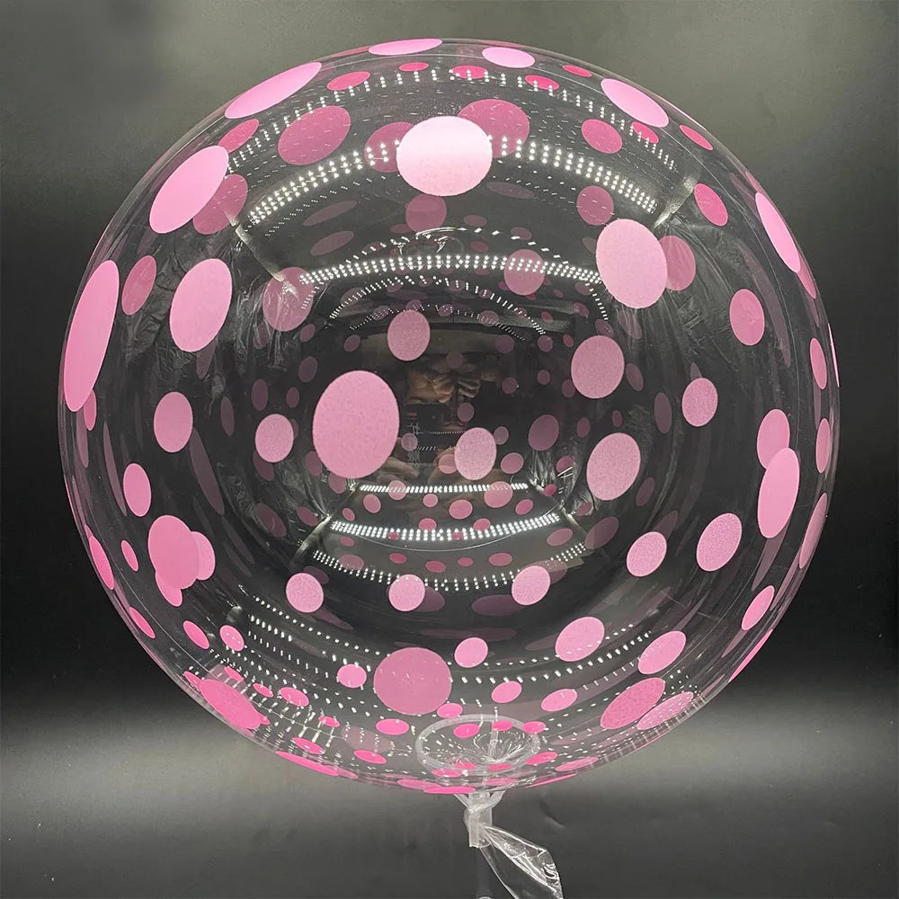 5/10/30pcs LOVE Heart Printed Bubble Balloon 20inch Transparent Bobo Balloon Wedding Birthday Party Valentine's Day Decoration