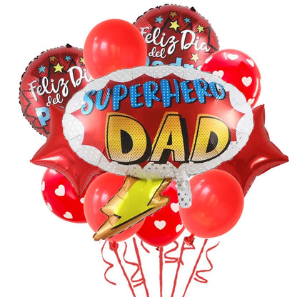 11pcs/Set Best DAD Trophy Spanish Happy Father's Day Foil Balloons English Mother's Day Party Decoration Latex Air Globos Gifts