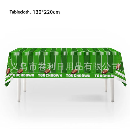 American Football and Rugby Party Disposable Tableware Napkins Paper Plates Cups Children Boys Birthday Party Decor Supplies