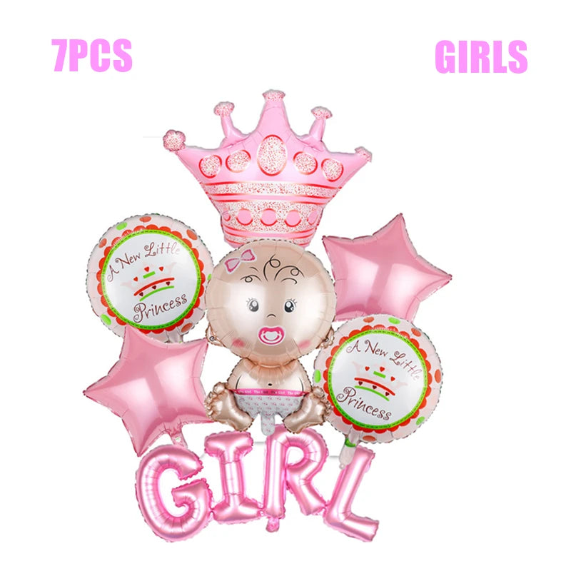 Boy Or Girl Gender Reveal Disposable Tableware Plate Cup Banner Balloons Baby Shower Gender Reveal Party Decorations