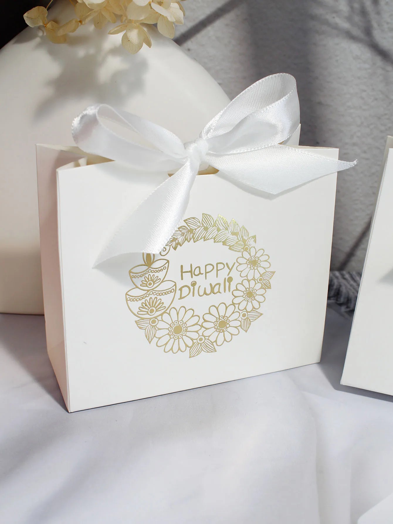 Indian Diwali Candy Box, Indian Festival Decoration Festival, Halloween, Orange Box, White Box Exquisite Gift Box for Candy