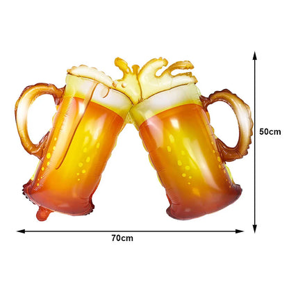 Large Size Beer Glass Double Wine Glass Foil Balloons Adult Party Graduat Party Summer Party Oktoberfest Bar Decor Suppllies