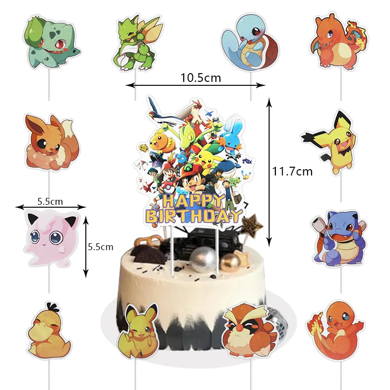Pokemon Birthday Party Decoration New Lightning Pikachu Balloon For Kids Event Supplies Disposable Tableware Banner Backdrop