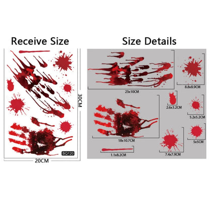 Removable Halloween Wall Stickers Horror Blood Fingerprints Window Stickers For Halloween Party Home Bar Floor Wall Decal