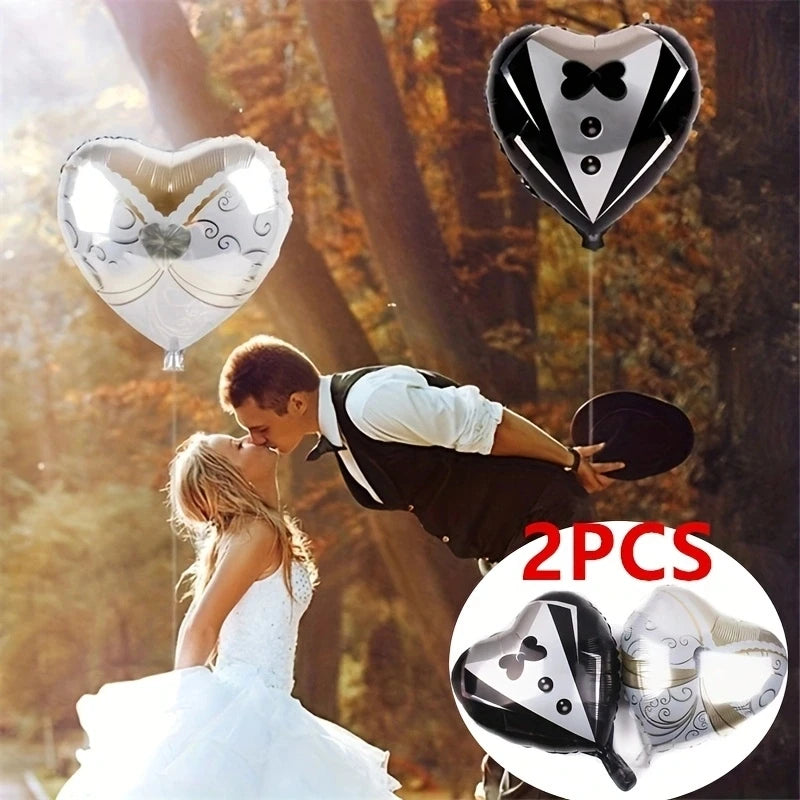 2PCS Couple Balloon Wedding Decoration Foil Balloons Romantic Wedding Dress Balloon