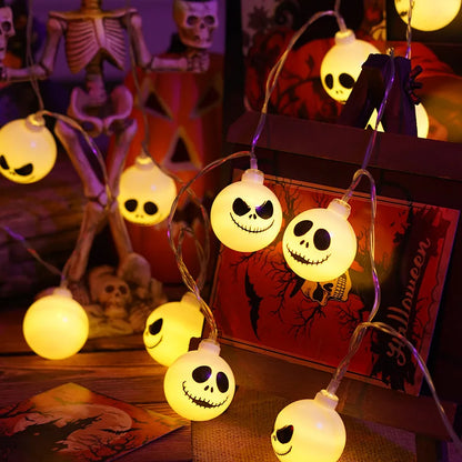 6m 40 LEDS Halloween Ghost String Lights LED Spooky Specter Fairy Lights Ghosts Battery Operated Party Indoor Decor 830