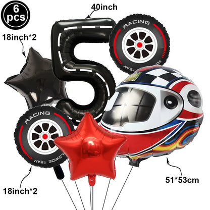 Race Car 2nd Birthday Decorations Tableware Paper Plates Cups Large Racing Car Balloons Kids Two Fast Birthday Party Supplies